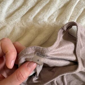 Beyond Yoga Dusty Mauve Tank Brami - Women's Sports Bra and Biker Shorts Set